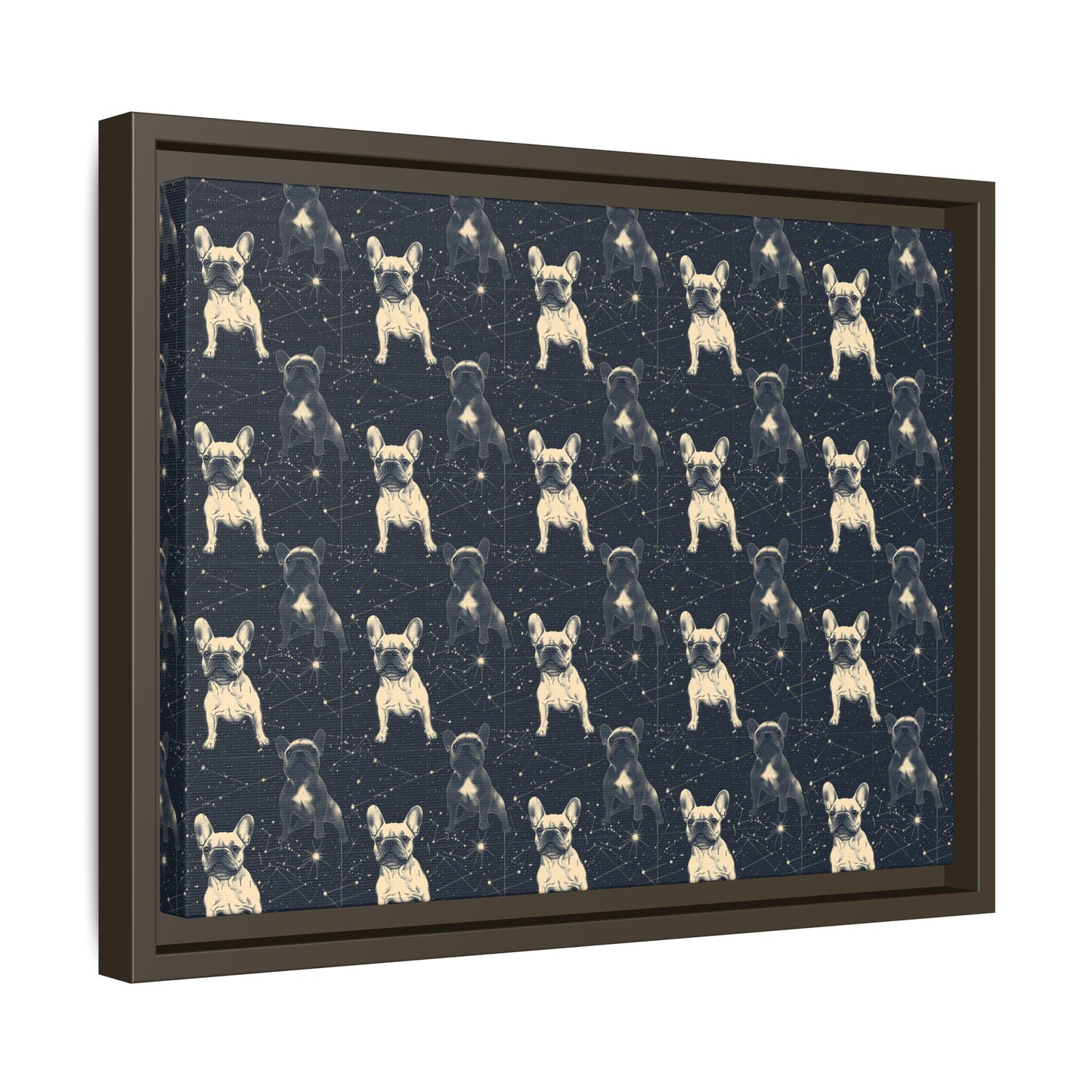 Frenchie Celestial Soar Matte Canvas, Framed