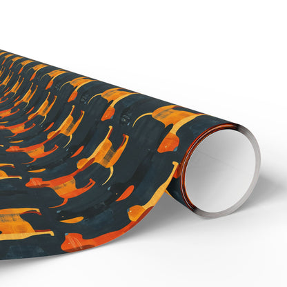 Dapper Dachshund Noir Glow Wrapping Paper