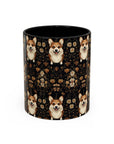 Nighttime Corgi Glow Stride Accent Coffee Mug