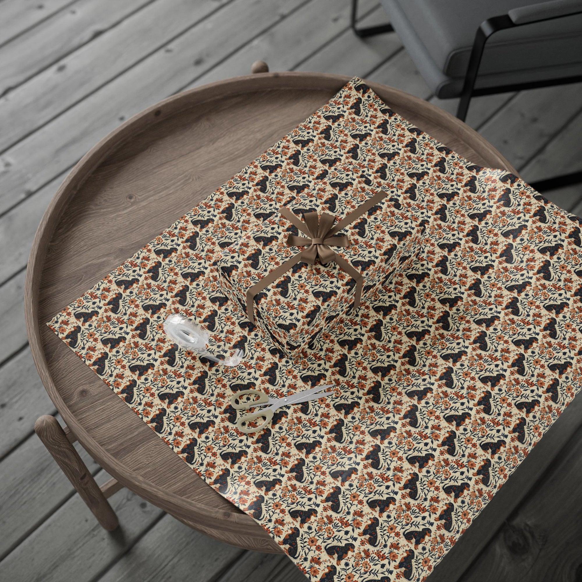 Blossoming Dachshunds Delight Wrapping Paper