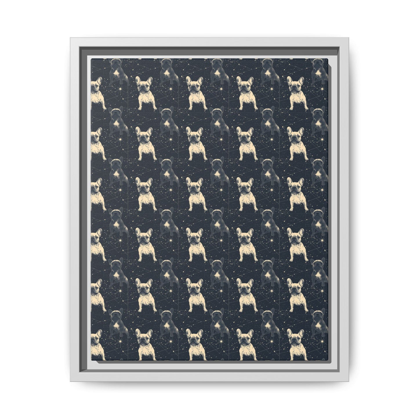 Frenchie Celestial Soar Matte Canvas, Framed