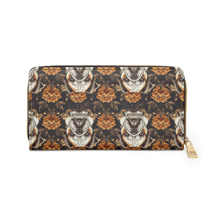 Bloomingly Bulldogistic Bouquet Zipper Wallet