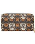 Bloomingly Bulldogistic Bouquet Zipper Wallet