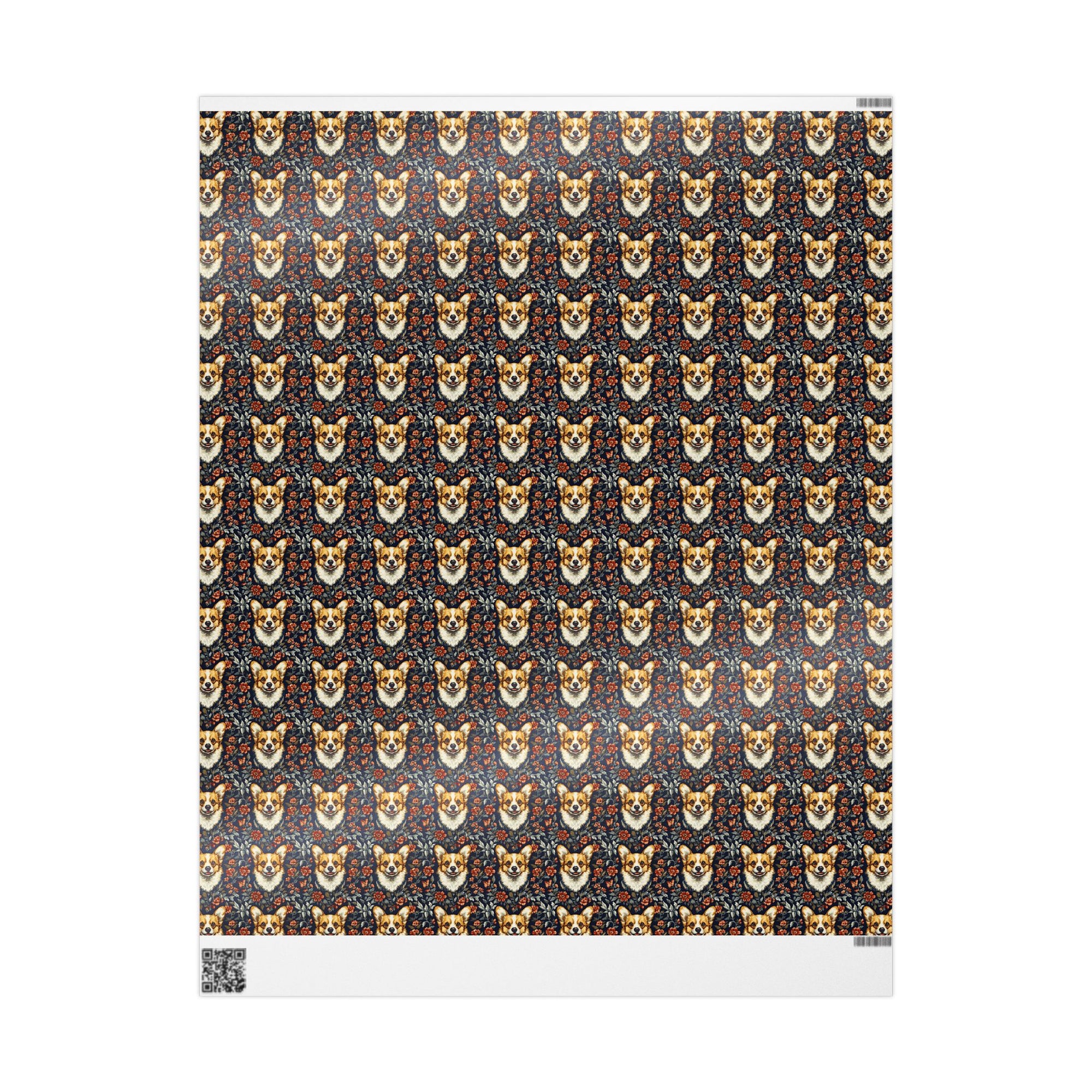 Floofy Corgi Blossom Blast Wrapping Paper