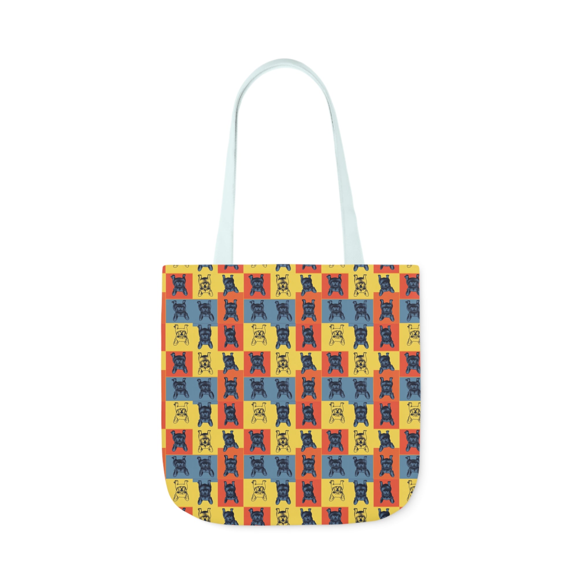 Frenchie Pop Art Pawfection Grid Canvas Tote Bag