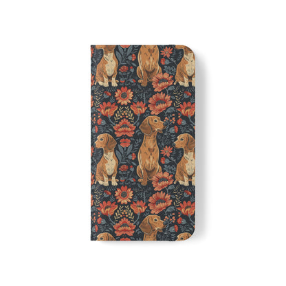 Floral Pawsome Dachsund Delight Flip Cases