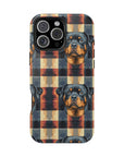 Pawsome Rottweiler Royalty Plaid Magnetic Tough Cases