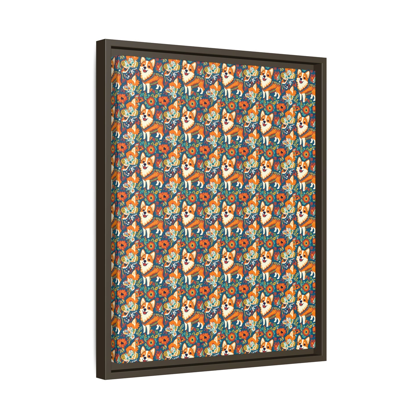 Corgi Carnival Couture Matte Canvas, Framed