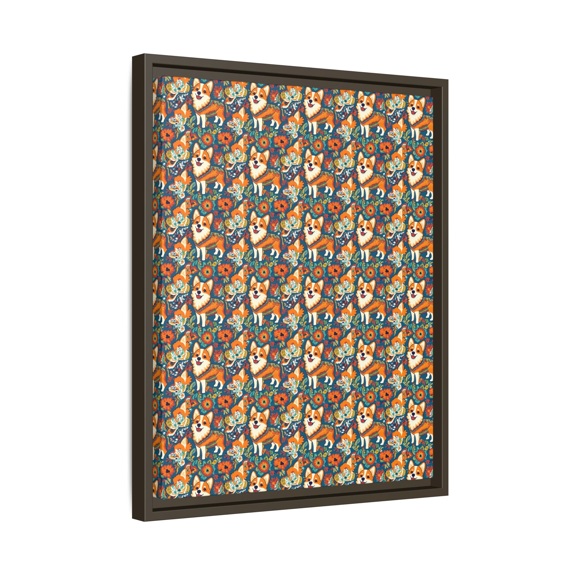 Corgi Carnival Couture Matte Canvas, Framed