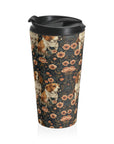 Beagle Blossom Bonanza Stainless Steel Travel Mug