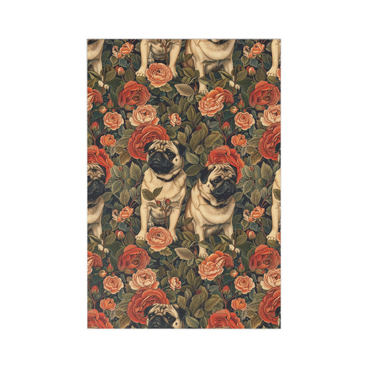 Blooming Pug Paradise Postcards