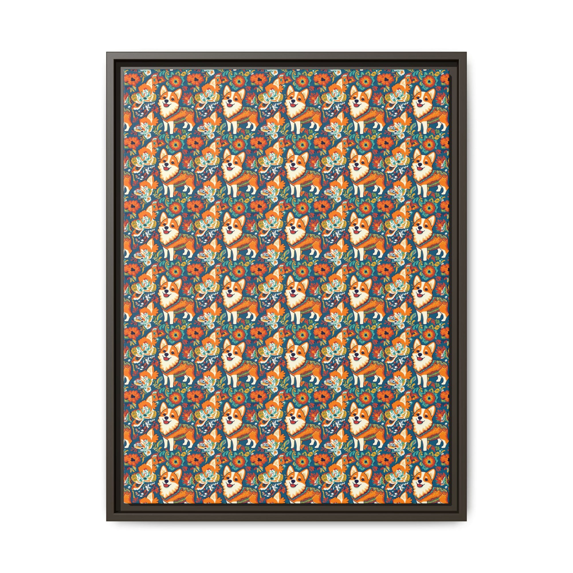 Corgi Carnival Couture Matte Canvas, Framed