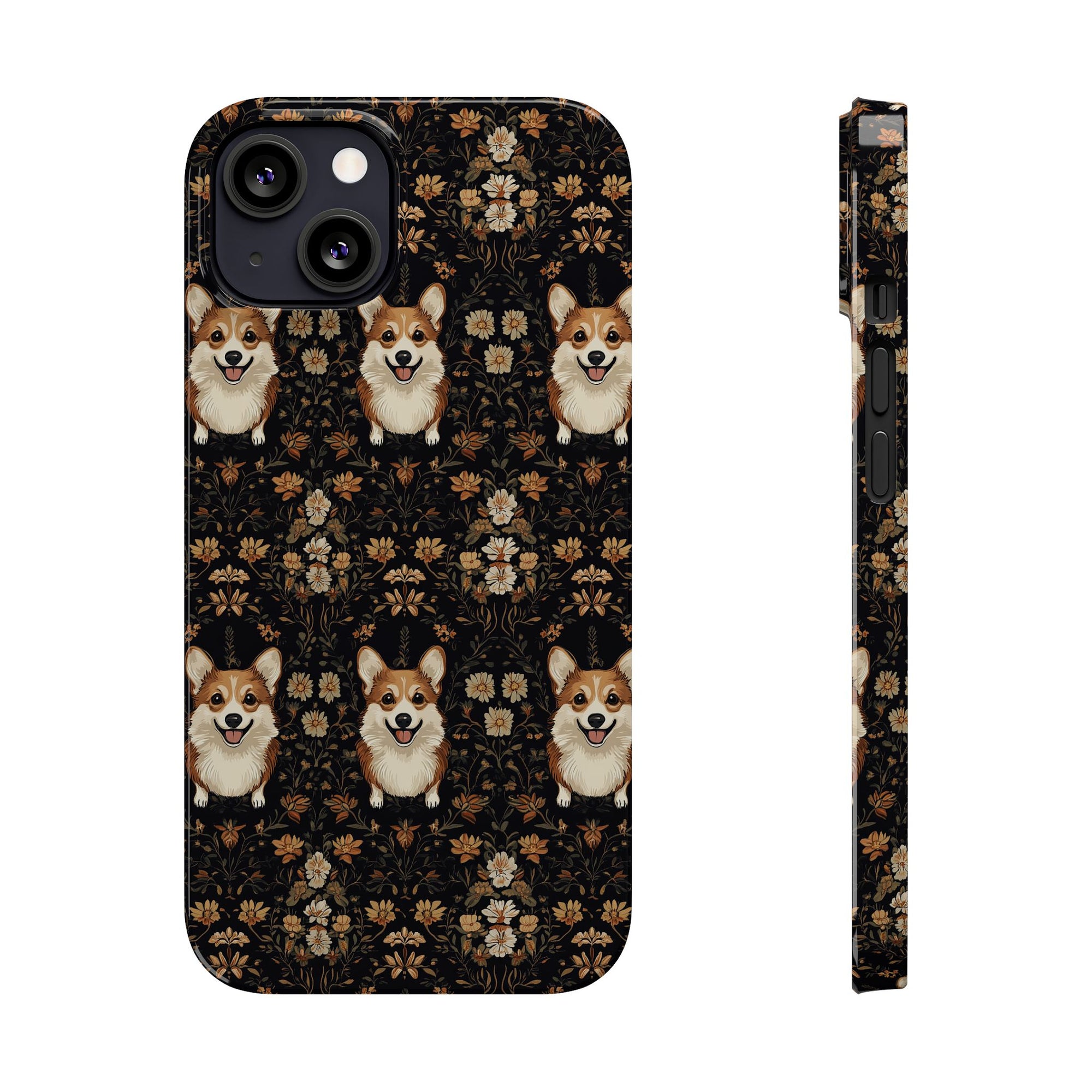 Nighttime Corgi Glow Stride Slim Phone Cases