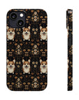 Nighttime Corgi Glow Stride Slim Phone Cases