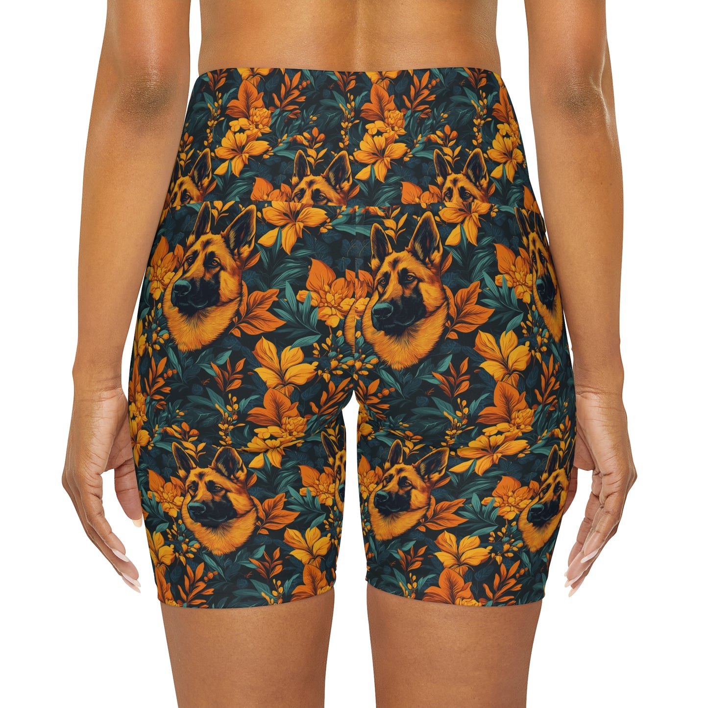 Safari Shepherd Strut High Waisted Yoga Shorts