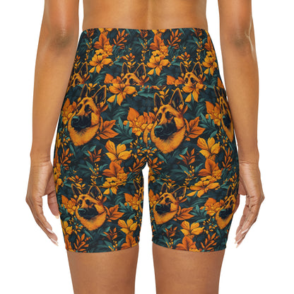 Safari Shepherd Strut High Waisted Yoga Shorts