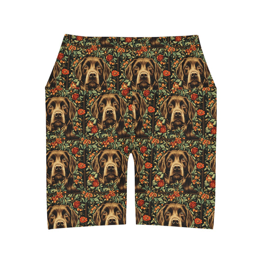 Labrador Lush Pooch Tapestry High Waisted Yoga Shorts