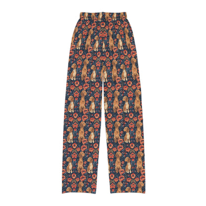 Floral Pawsome Dachsund Delight Kids Pajama Pants