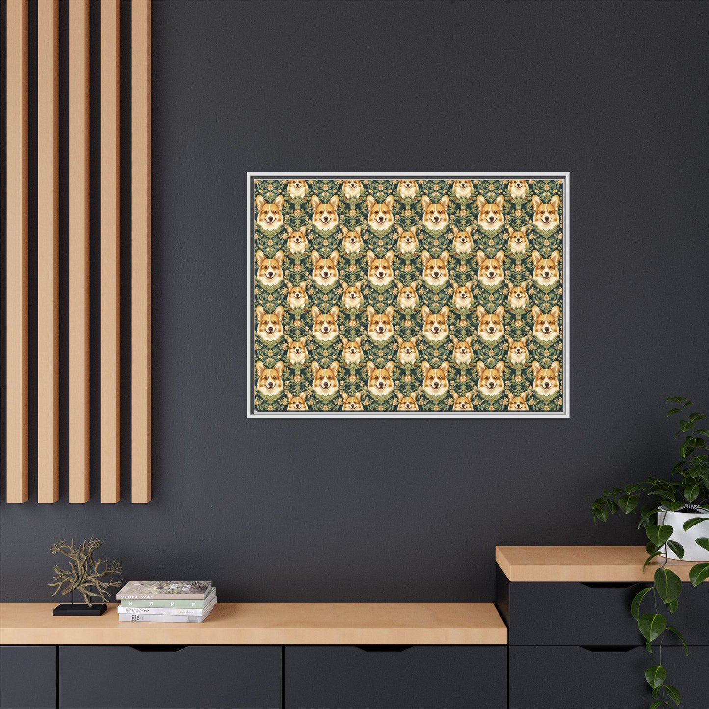 Corgi Charmz Matte Canvas, Framed