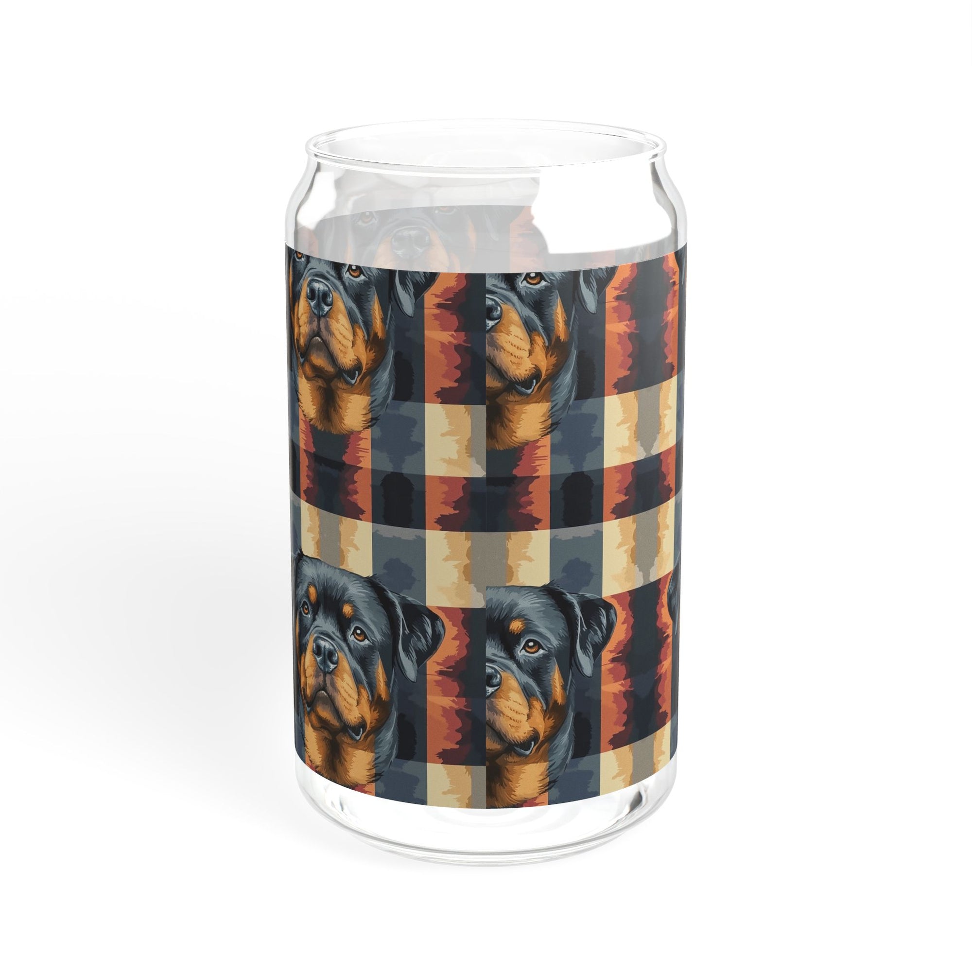 Pawsome Rottweiler Royalty Plaid Sipper Glass