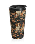 Beagle Blossom Bonanza Stainless Steel Travel Mug