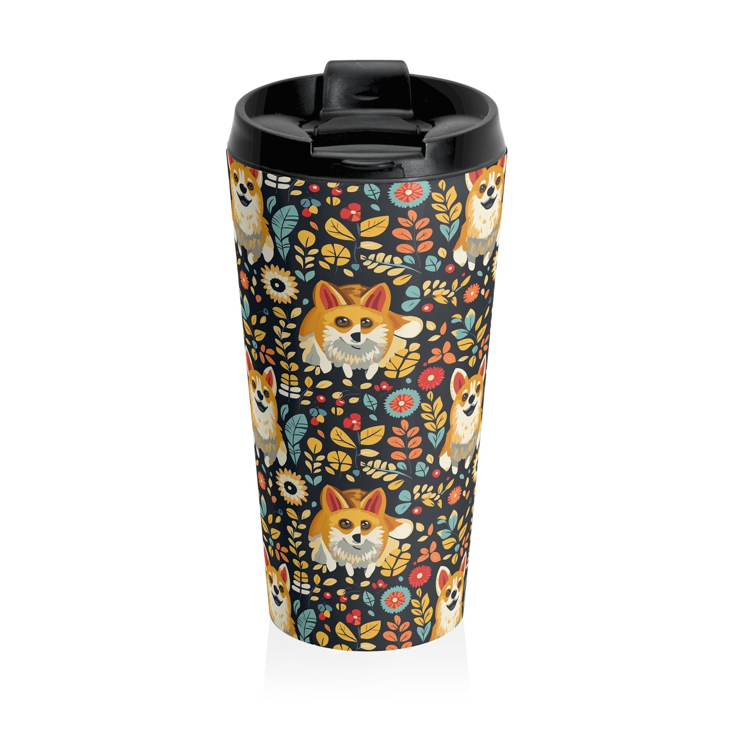 Corgi Rainbow Vine Dream Stainless Steel Travel Mug