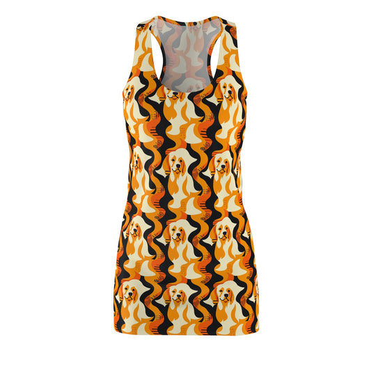 Golden Woof Abstract Glamour Women's Racerback Dress