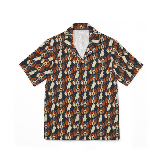 Beagle Glimmer Gaze Glamour Men's Hawaiian Camp Shirt