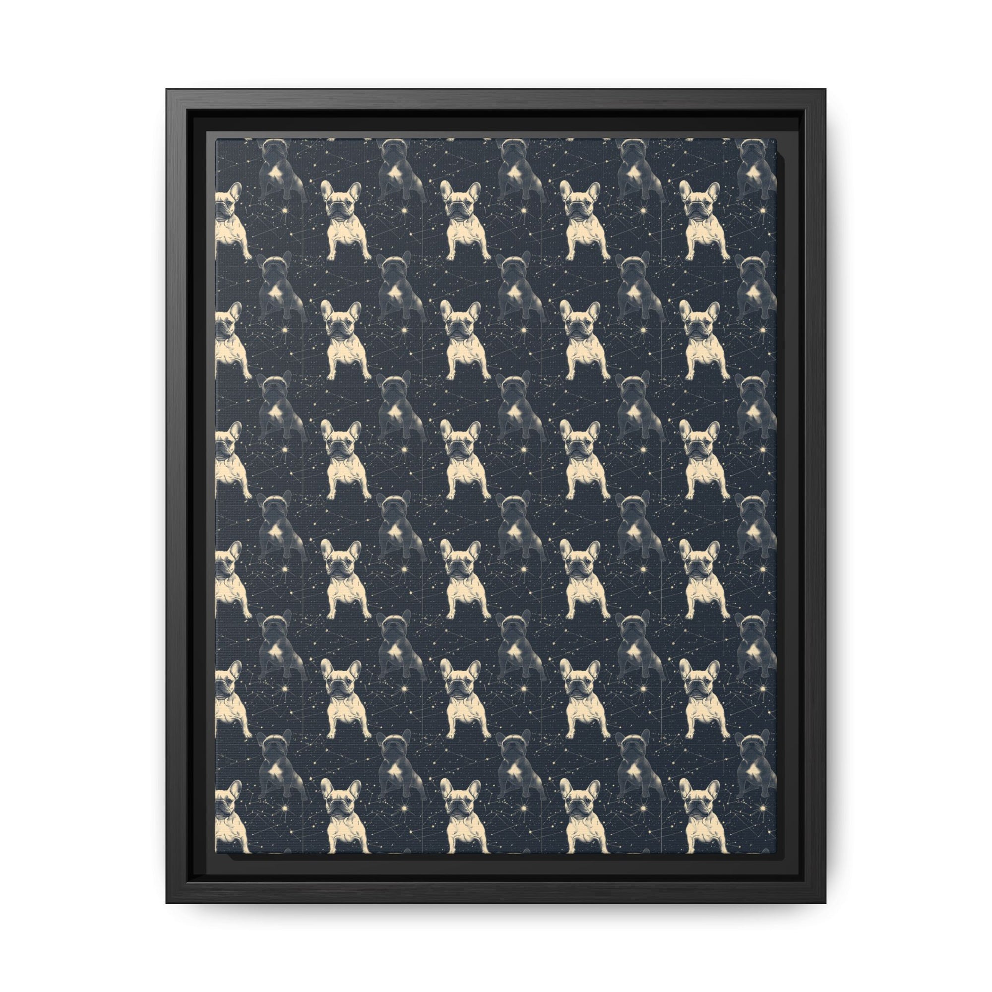 Frenchie Celestial Soar Matte Canvas, Framed