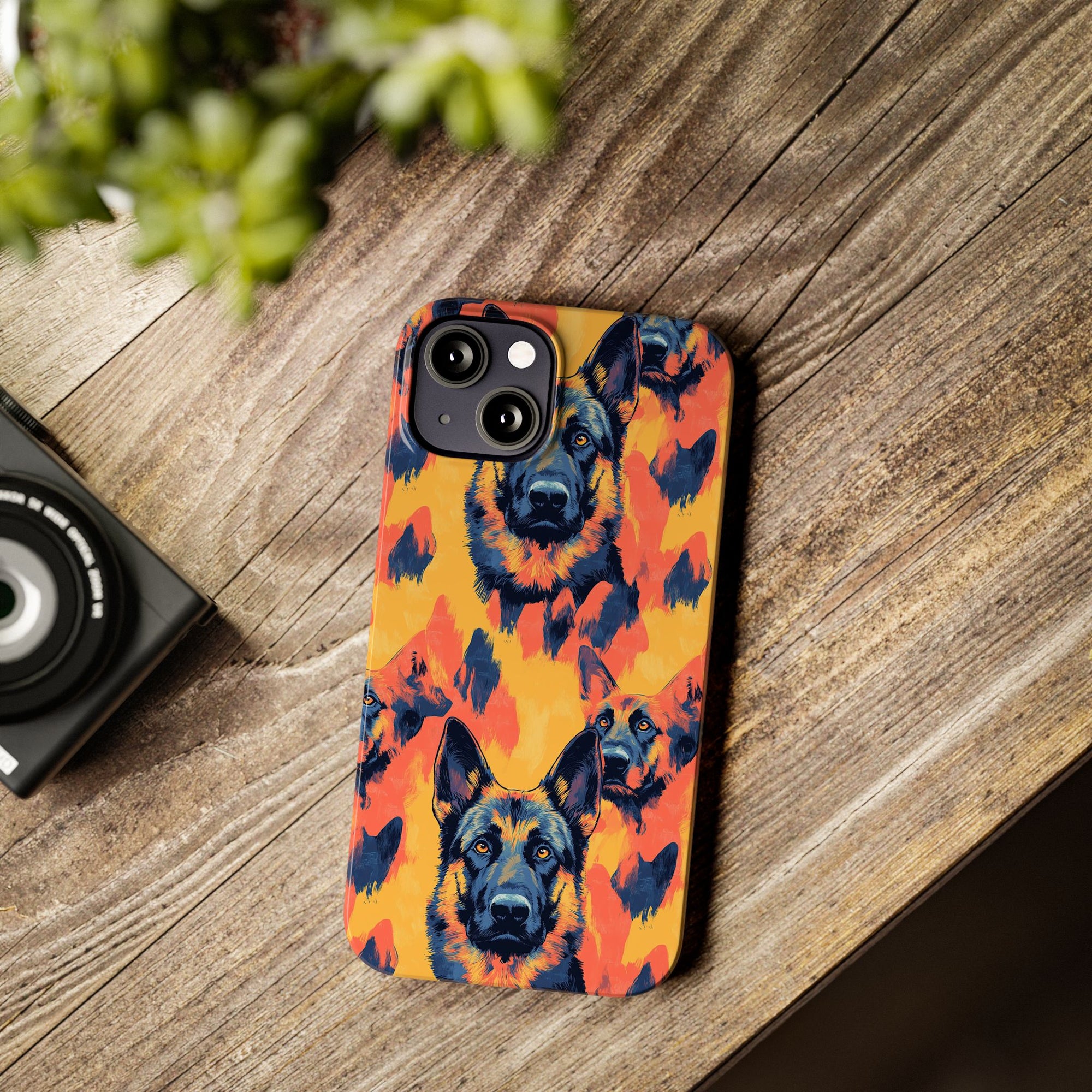 Impressionistic German Shepherds Slim Phone Cases