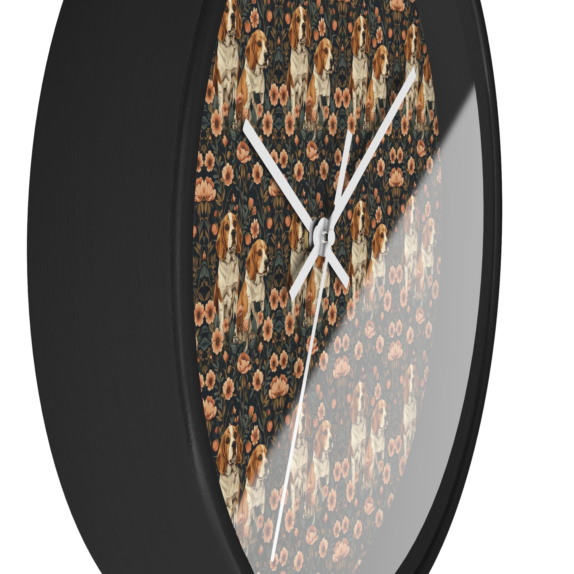 Beagle Blossom Bonanza Wall Clock