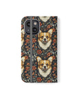 Floofy Corgi Blossom Blast Flip Cases