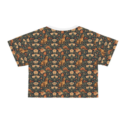 Dazzling Dachsund Blossoms & Foliage Crop Tee