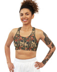 Blooming Pug Paradise Seamless Sports Bra