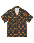 Dapper Dachshund Noir Glow Men's Hawaiian Camp Shirt