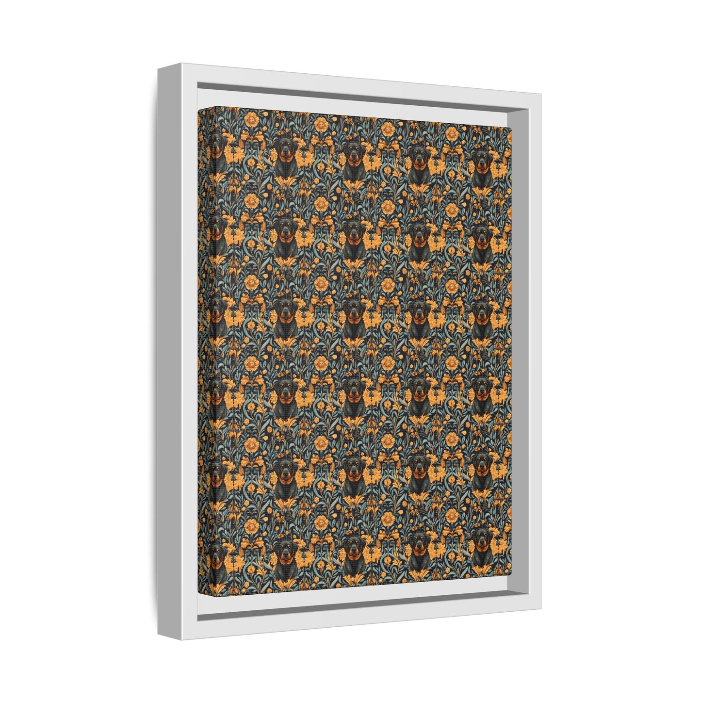 Ruffle Rottie Glamourific Matte Canvas, Framed