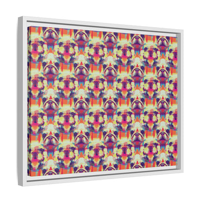 Glitchy Bulldog Blitz Matte Canvas, Framed