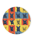 Frenchie Pop Art Pawfection Grid Cork Back Coaster