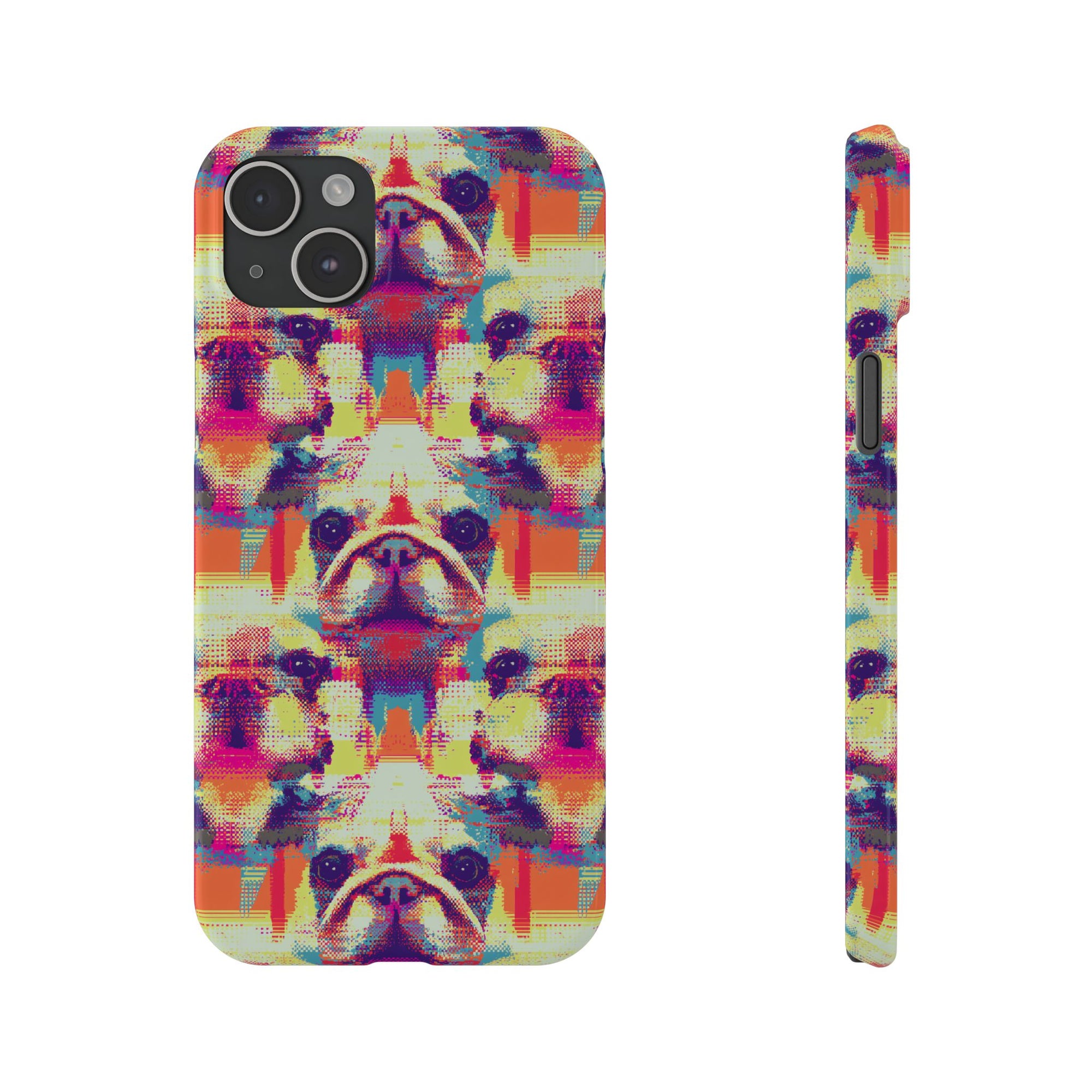 Glitchy Bulldog Blitz Slim Phone Cases