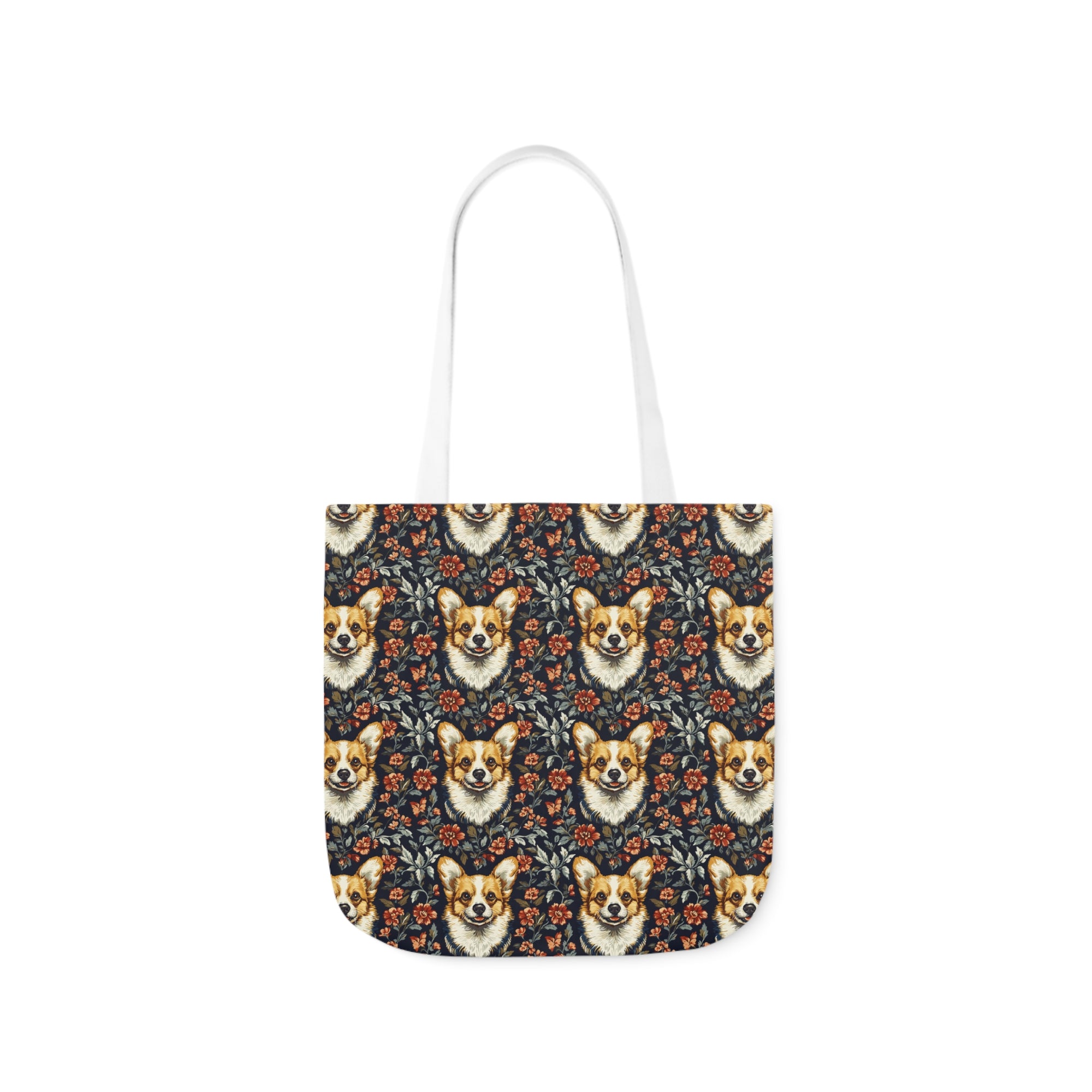 Floofy Corgi Blossom Blast Canvas Tote Bag