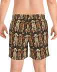 Blossoming Labradors Bouquet Men's Mid-Length Swim Shorts