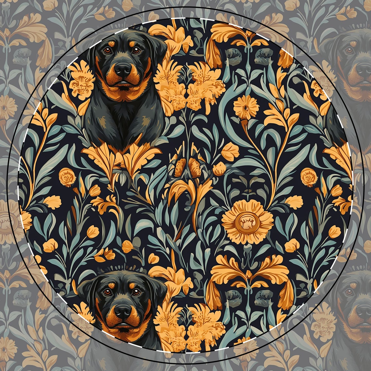 Ruffle Rottie Glamourific Ceramic Coaster