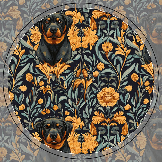 Ruffle Rottie Glamourific Ceramic Coaster