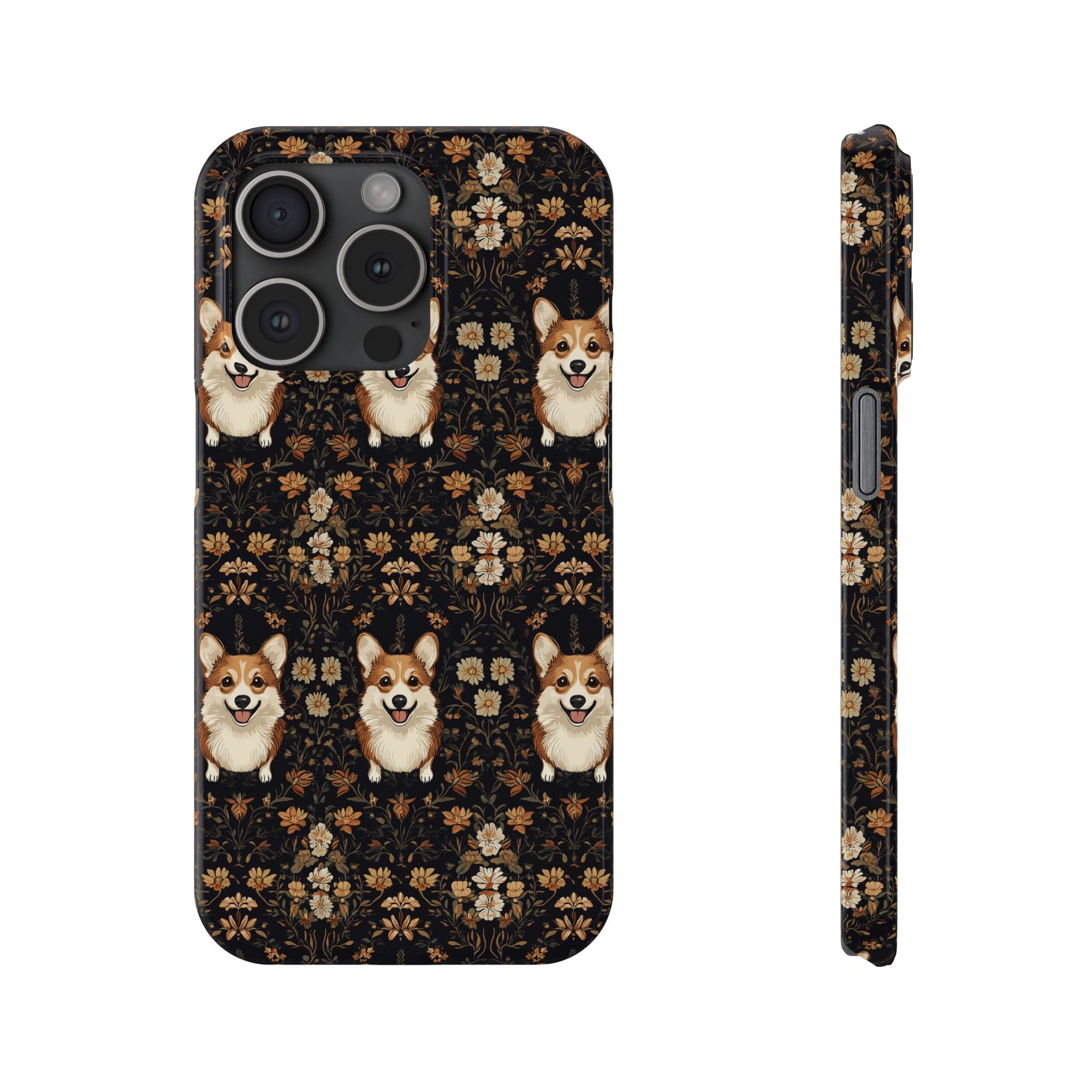 Nighttime Corgi Glow Stride Slim Phone Cases