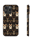 Nighttime Corgi Glow Stride Slim Phone Cases