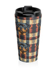 Pawsome Rottweiler Royalty Plaid Stainless Steel Travel Mug