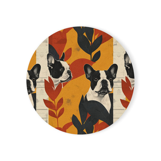 Chic Frenchie Charm Cork Back Coaster