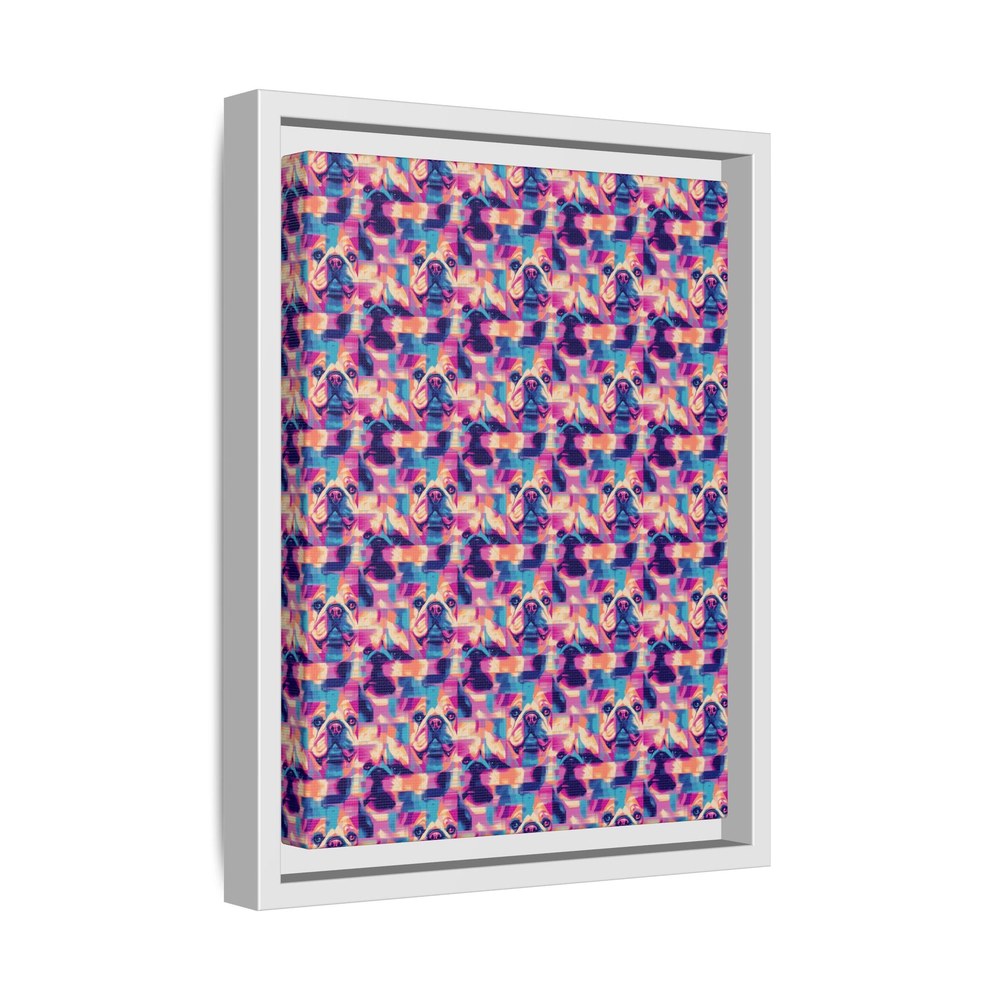 Dazzling Bulldog Chic Matte Canvas, Framed