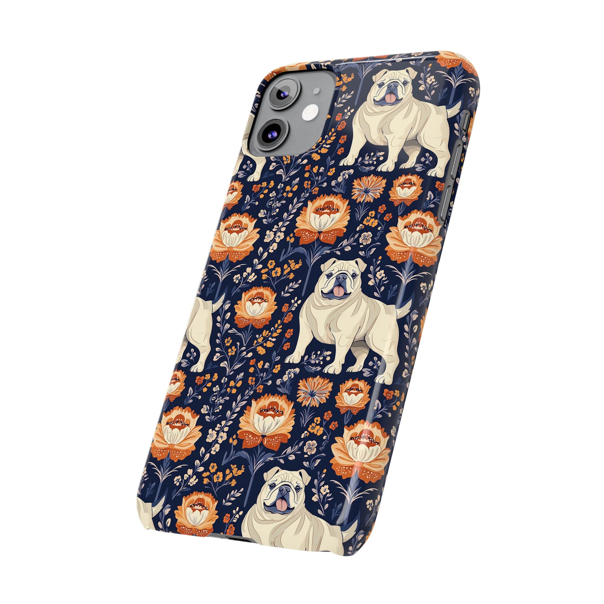 Bulldog Blossom Bonanza Slim Phone Cases