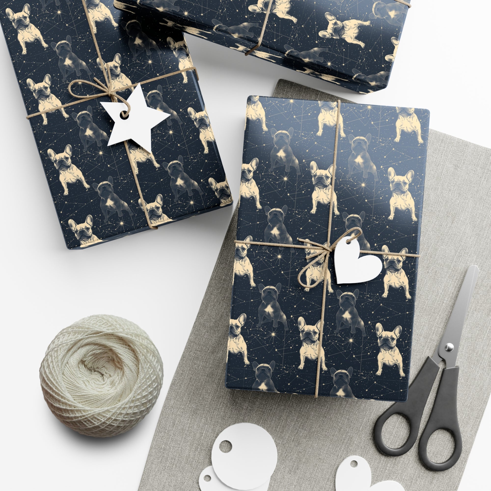 Frenchie Celestial Soar Gift Wrap Papers